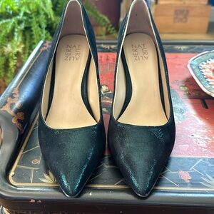 Naturalizer peacock green metallic shift stiletto 9